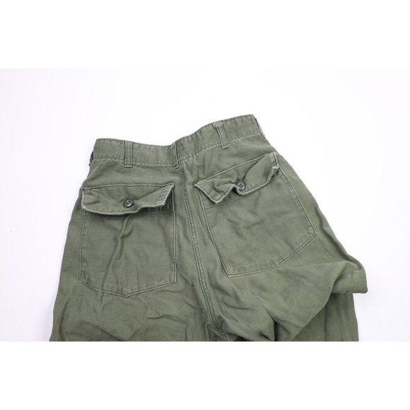 Vintage 60s Vietnam War Mens 29x29 Type 1 OG 107 Cotton Sateen Pants Green USA - Picture 8 of 9